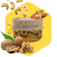 Микс орехов в цветочном мёде 250 г (стекло)